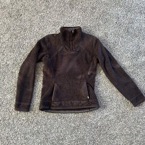 Brown The North Face Pull Over Quarter Zip